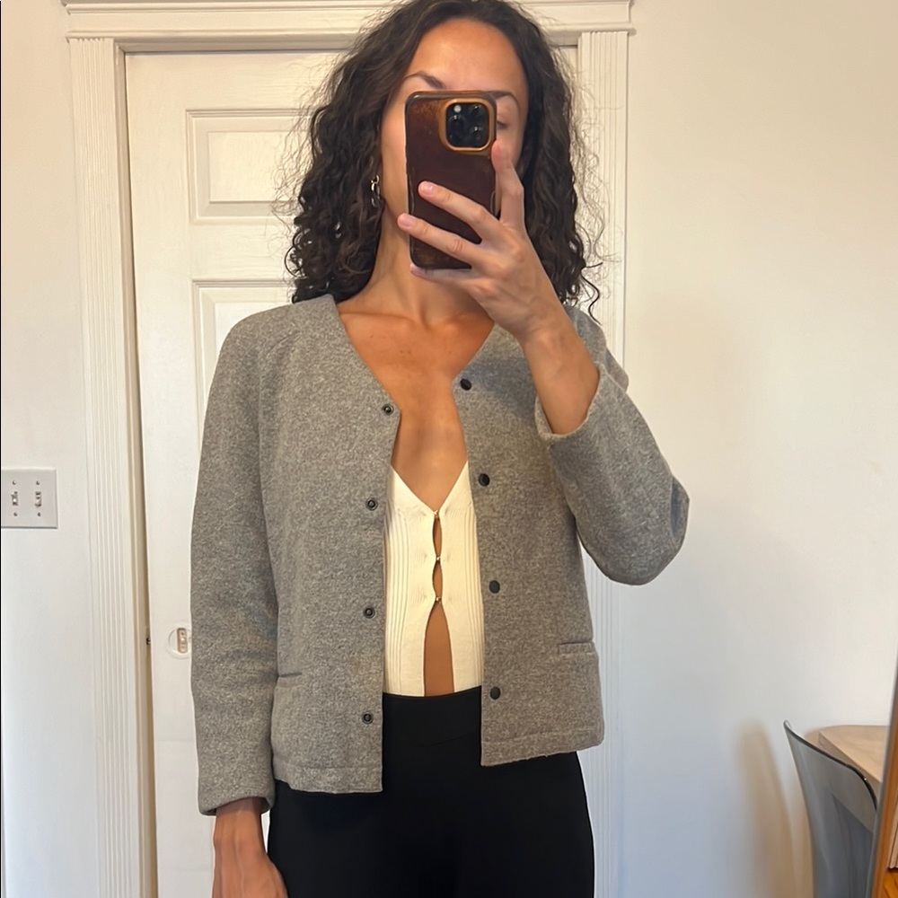Sandro Gray knitted jacket